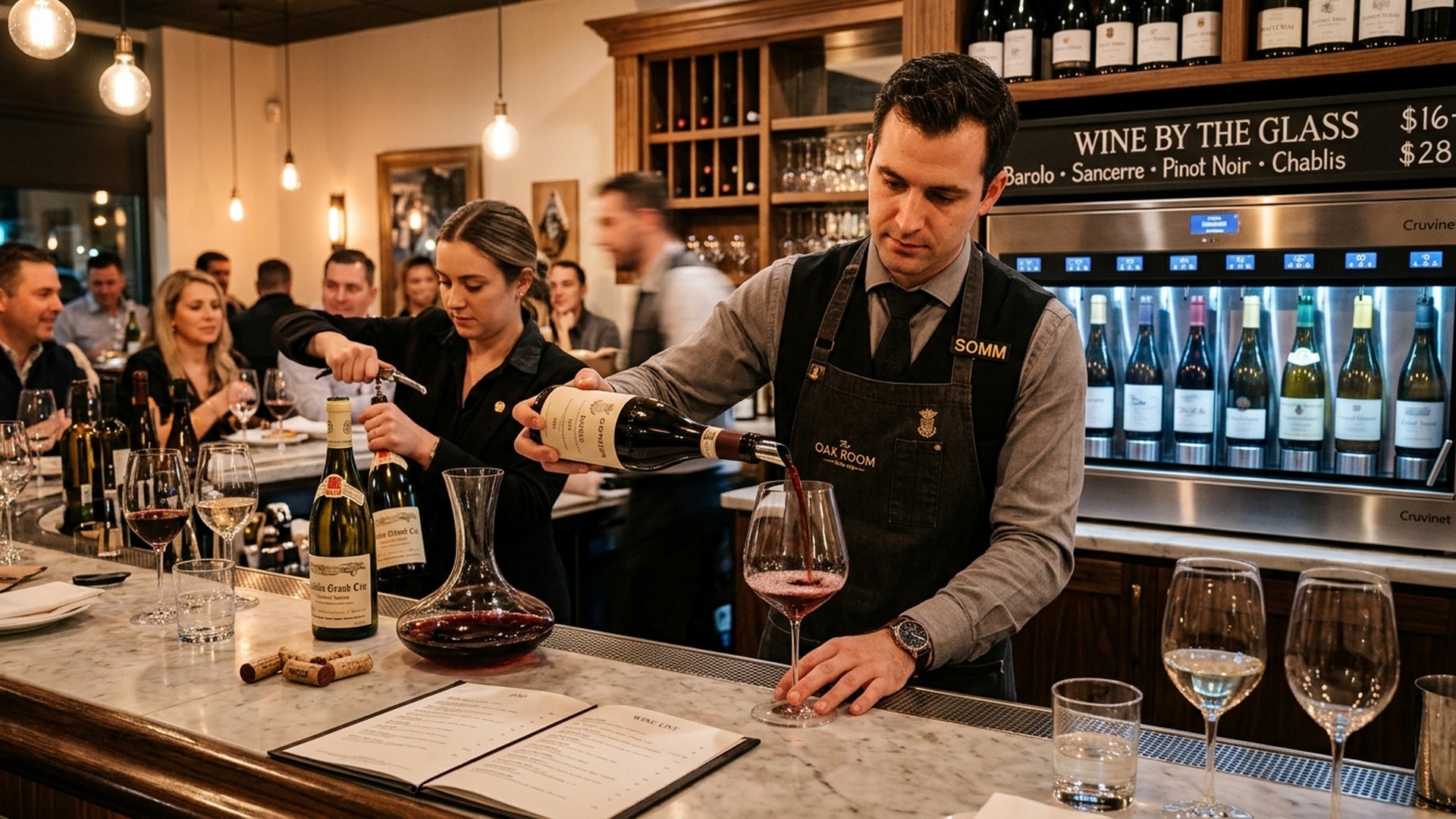 servir vinos por copa