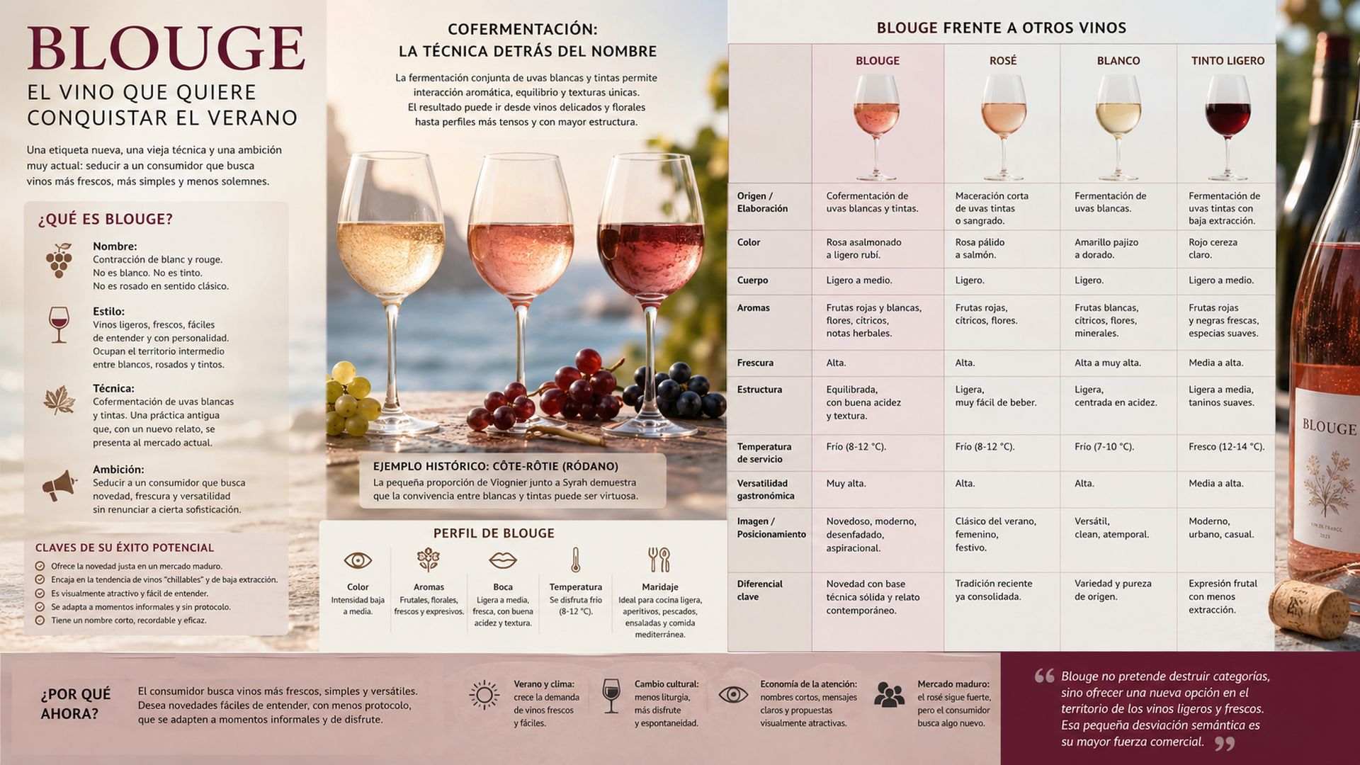 Cómo elegir el mejor vino blouge para disfrutar este verano