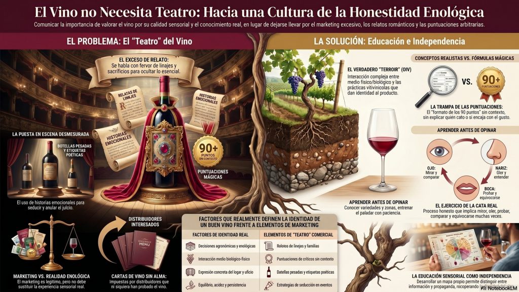 Honestidad enológica contra marketing teatral